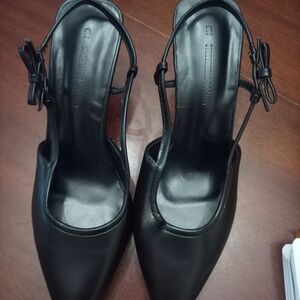 Streetwear Society Black Slingback Heels